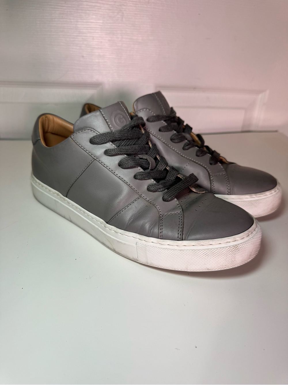 GREATS Brooklyn The Royale Grey Leather Sneakers Mens 8 Made in Italy